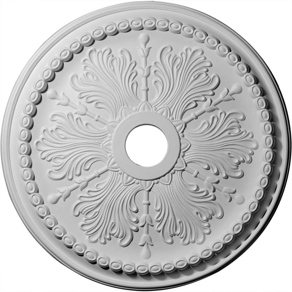 Ekena Millwork 27-1/2 in. x 4 in. ID x 1-1/2 in. Winsor Urethane Ceiling Medallion (Fits Canopies up | The Home Depot