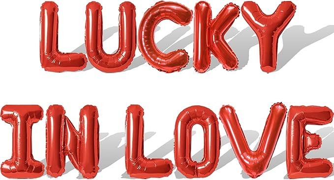 2 Set 22Pcs Red LUCKY IN LOVE Letter Balloons 16in Balloon Foil Letter Decorations Party Decor Re... | Amazon (US)