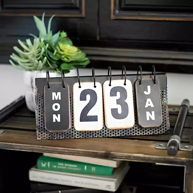 Metal Flip Desk Calendar - Farmhouse Decor, Living Room Decor | Kirkland's Home