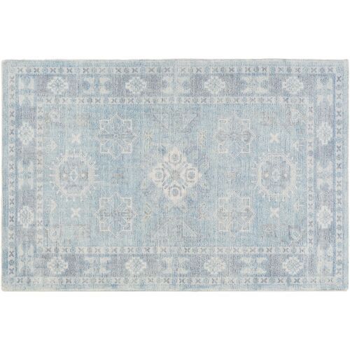 Sutton Hand-Tufted Rug, Denim/Peach | One Kings Lane