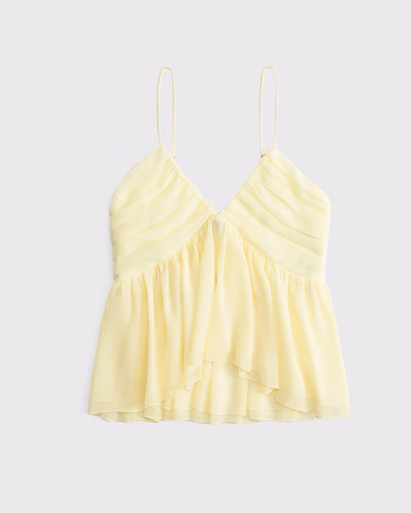 Women's V-Neck Ruched Cami | Women's Tops | Abercrombie.com | Abercrombie & Fitch (US)