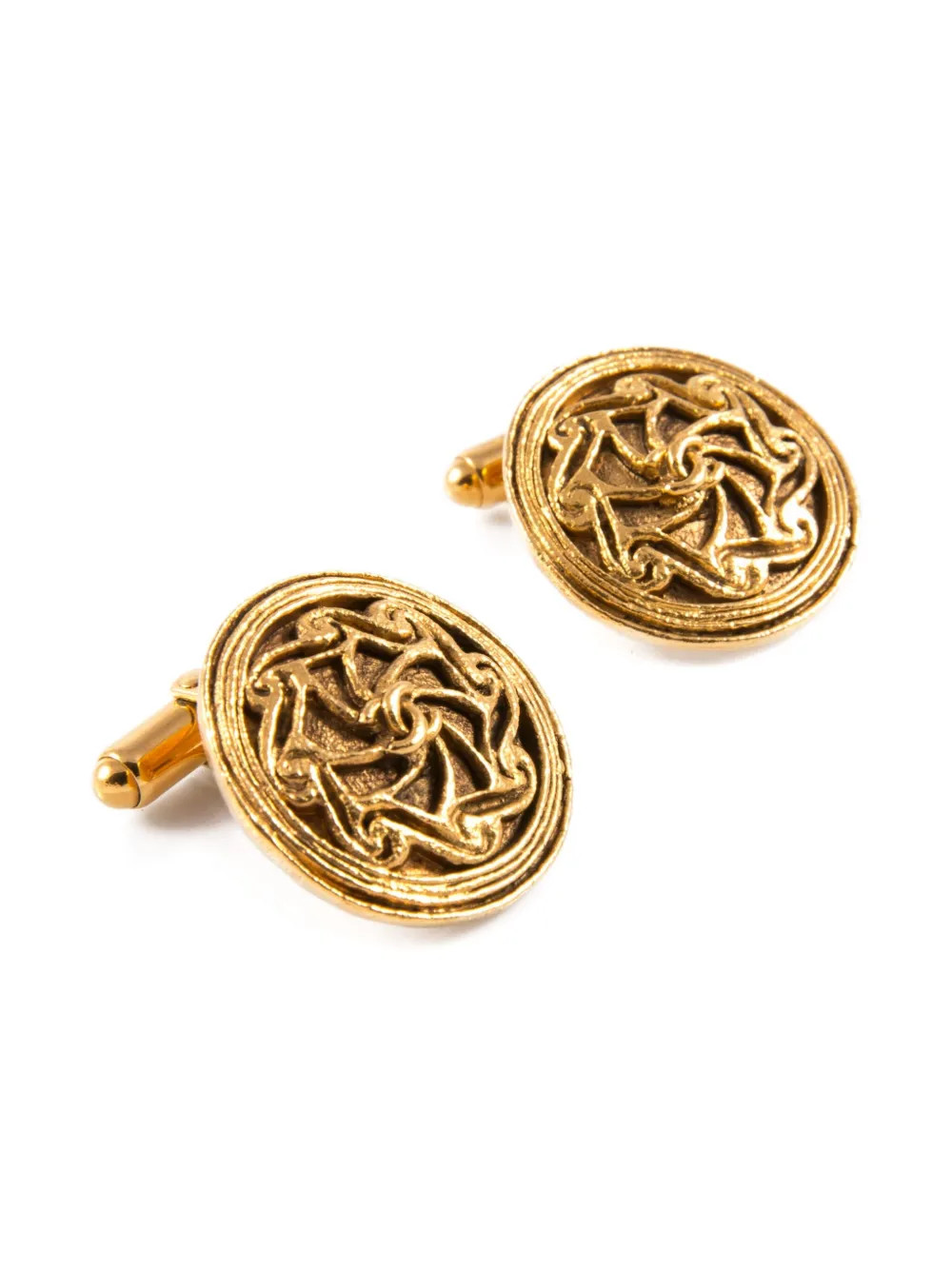 CHANEL Pre-Owned 1990s gold-tone Circular Earrings | Gold | FARFETCH UK | Farfetch Global