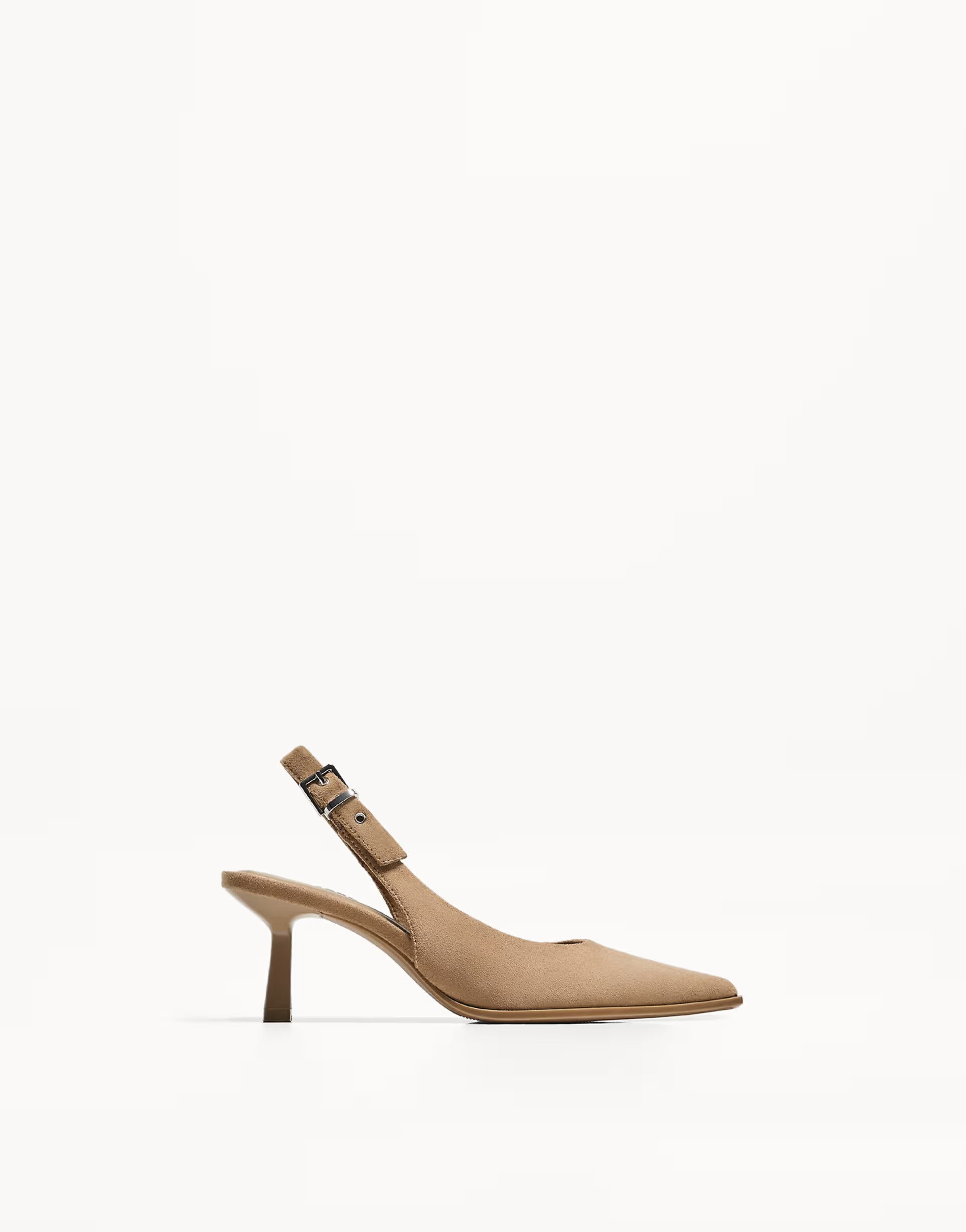 Bershka kitten heel slingback shoes in tan | ASOS | ASOS (Global)