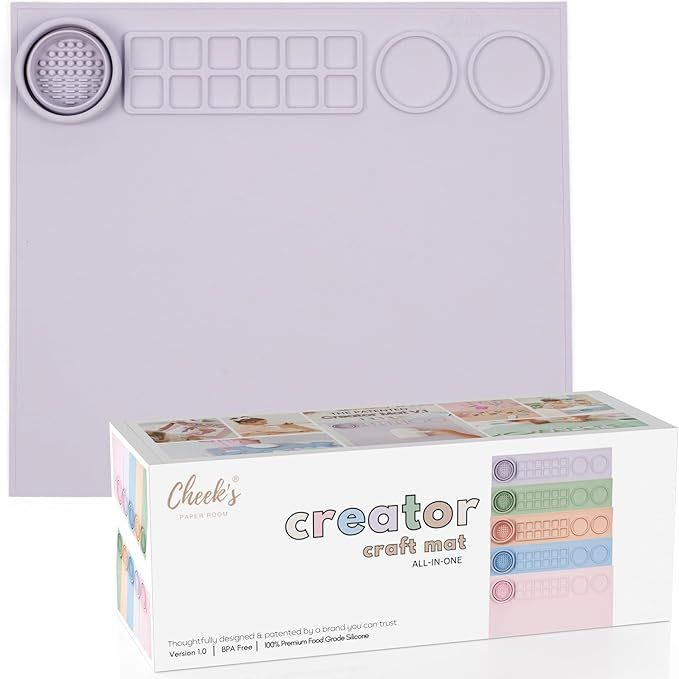 Cheek's Paper Room-Creator Silicone Craft Mat for Painting and Crafts (Taro) Large Mat with Colla... | Amazon (US)