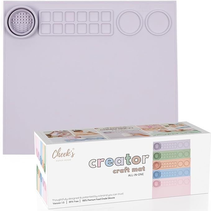 Cheek's Paper Room-Creator Silicone Craft Mat for Painting and Crafts (Taro) Large Mat with Colla... | Amazon (US)