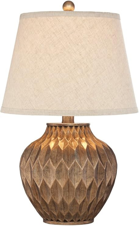 360 Lighting Buckhead Modern Accent Table Lamp 22" High Warm Bronze Brown Geometric Textured Urn ... | Amazon (US)