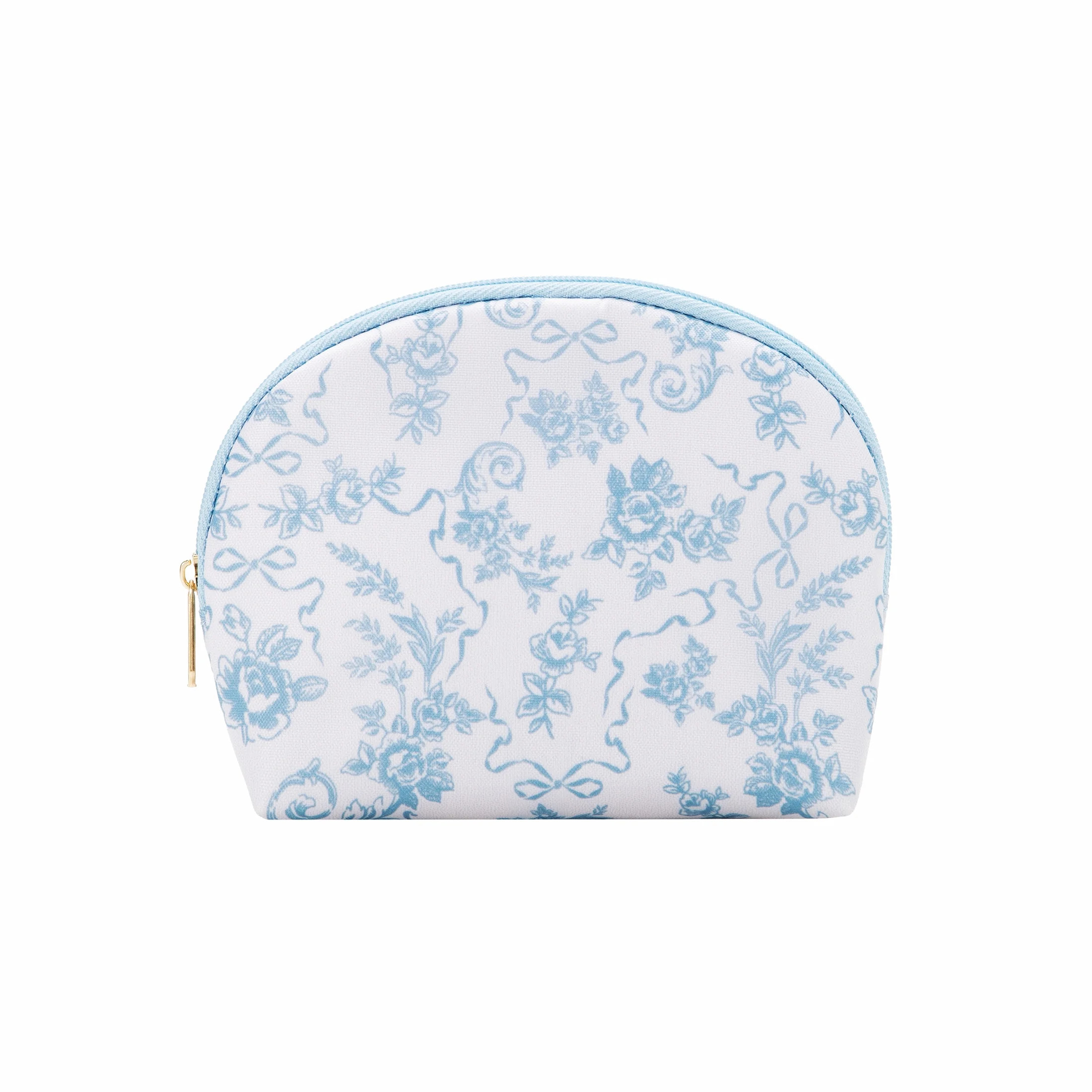 Blue Floral Travel Cosmetic Zipper Pouch for Women, Mini Purse | Walmart (US)