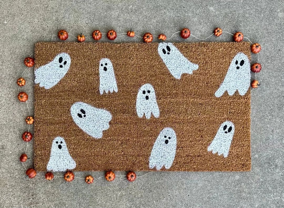 Ghost Coir Doormat -  Halloween Doormat - Spooky Doormat - 18x30 Spooky Ghost Doormat - Simple Gh... | Etsy (US)
