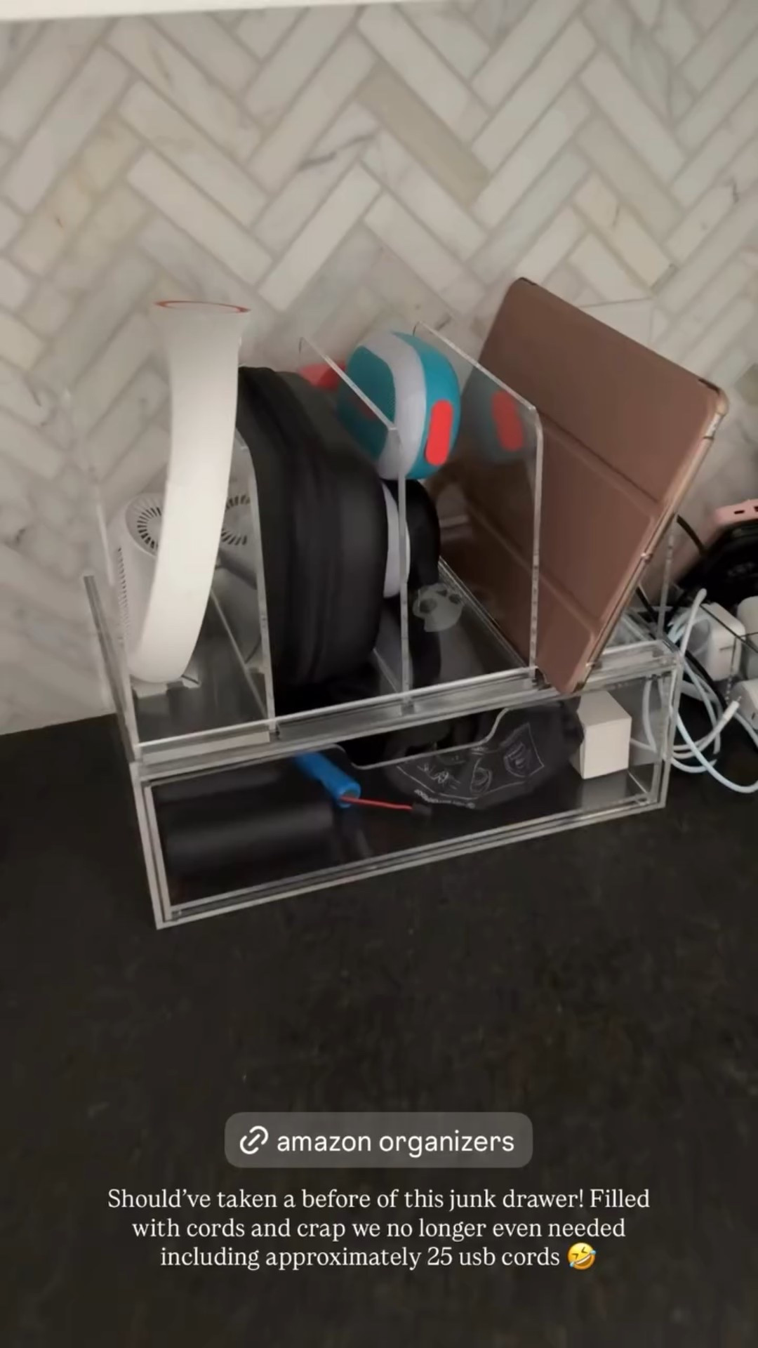 Charging / power station / junk drawer organization 🙌🏼

#LTKFindsUnder50 #LTKHome #LTKstorytime