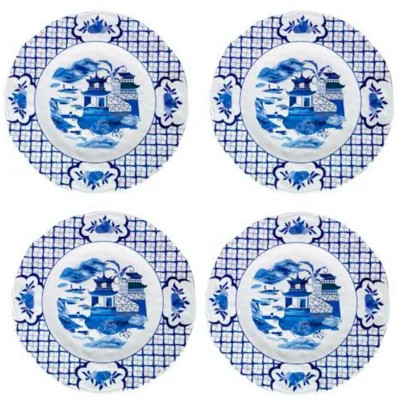 SET OF 4 PAGODA MELAMINE DINNER PLATES | Wayfair North America
