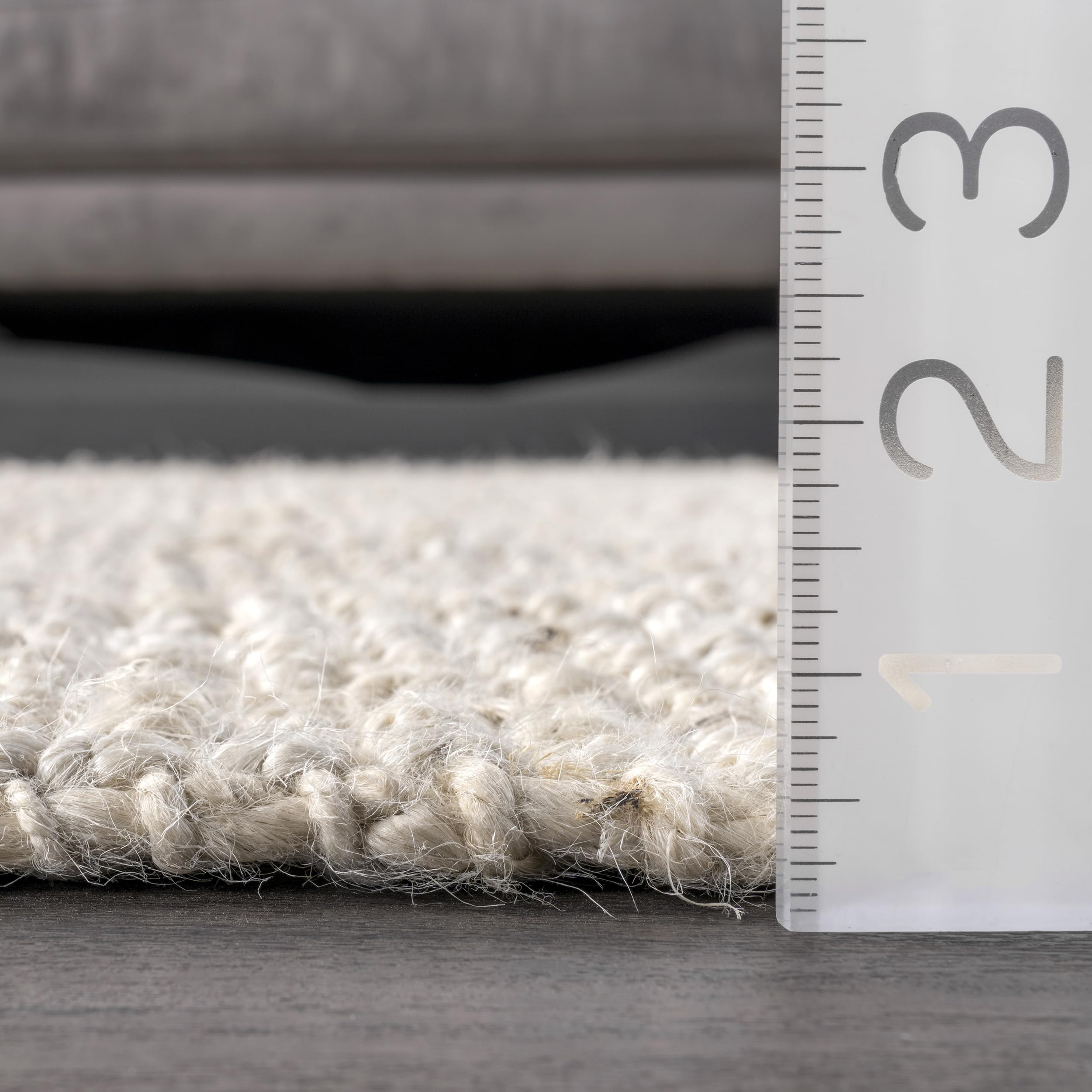 Nuloom Ashli Hand Woven, Off-White, 4' x 6', Farmhouse, Jute, Soft and Textured, High Traffic, St... | Amazon (US)