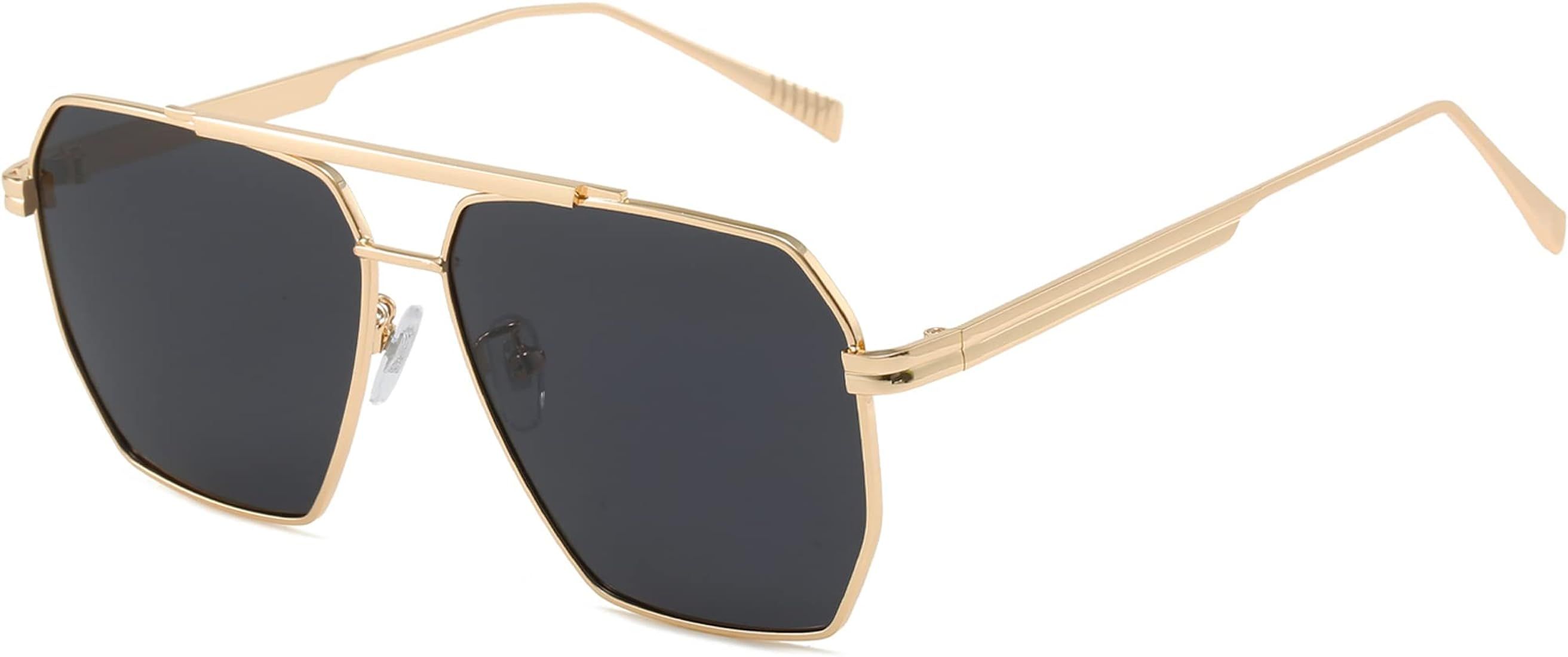 BUTABY Retro Sunglasses for Women Men Vintage Oversized Square Sun Glasses Classic Polarized Shades  | Amazon (US)