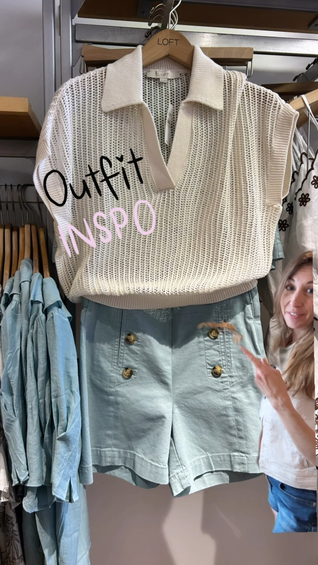Inspiration is everywhere, especially on the expertly styled mannequins in stores. If you find a look you like in store, shop your closet to see if you can recreate the look before you purchase anything new. 

This outfit is from LOFT. I’ll link the pieces shown here in case you’d like to purchase any pieces you may not yet have. The skirt from my closet was from the athletic collection at Old Navy several years ago, and the open stitch top was from a prior season at Loft.

Spring outfits 2026
Vacation outfits beach
Summer outfits


#LTKootd #LTKSeasonal