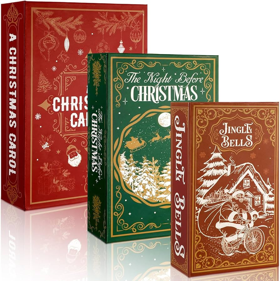 3 Pack Christmas Decorative Books Christmas Decor Extra Deep Faux Book Russian Doll Style Hidden ... | Amazon (US)
