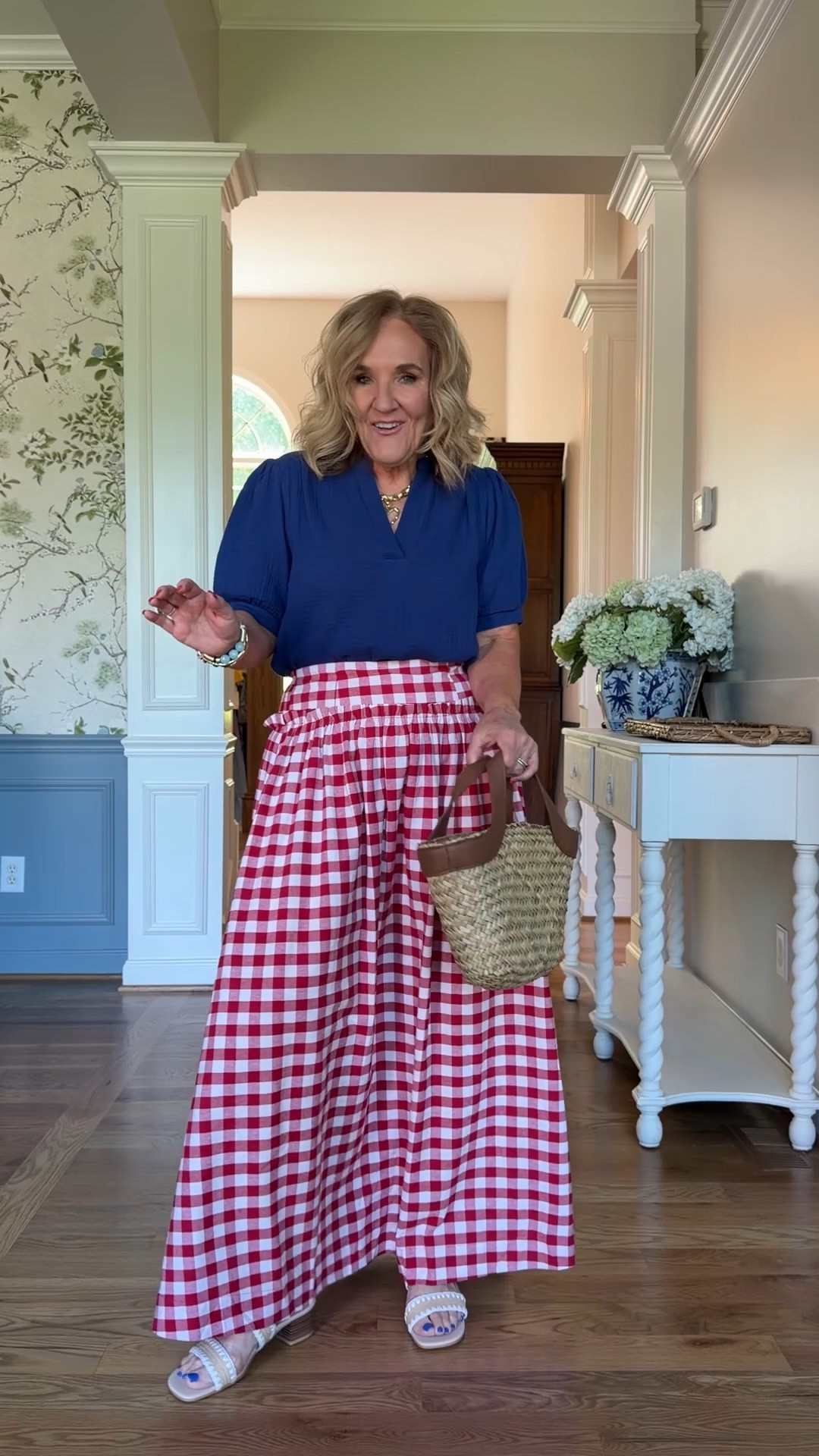  Avara 15% off code NANETTE15

Most items are true to size, I’m wearing a medium, 8, 29 in all except the following recommendations:
Red jeans definitely size up. I orders an 8/29 and they are too tight. Next size up would be better
Tammy gauze top I sized down to a small for a more tailored look. Medium would have been a bit more relaxed.
The Seychelles sandals are very comfortable. Cushioned footbed, so pretty with dresses or jeans. If in-between, size down.
20% off Allie & Bess jewelry code NANETTE20

Spring outfits 2026 Memorial Day outfit summer casual colored jeans

#LTKTravel #LTKOver40 #LTKMothersDay

 