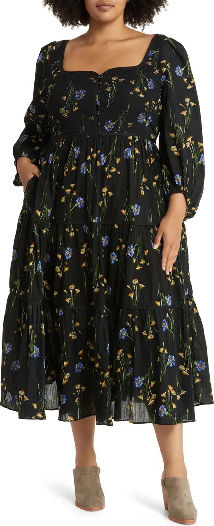 Floral Print Tiered Cotton Dress | Nordstrom