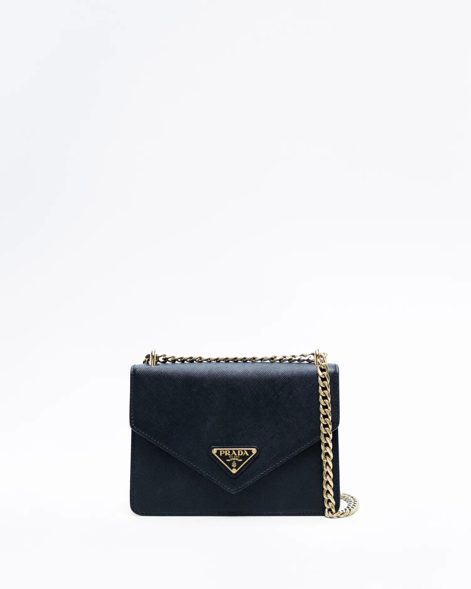Saffiano Leather Envelope Flap Shoulder Bag | Vivrelle