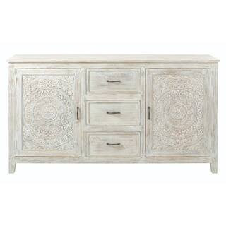 Home Decorators Collection Chennai 3-Drawer White Wash Dresser 9468000410 - The Home Depot | The Home Depot