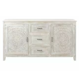 Home Decorators Collection Chennai 3-Drawer White Wash Dresser 9468000410 - The Home Depot | The Home Depot