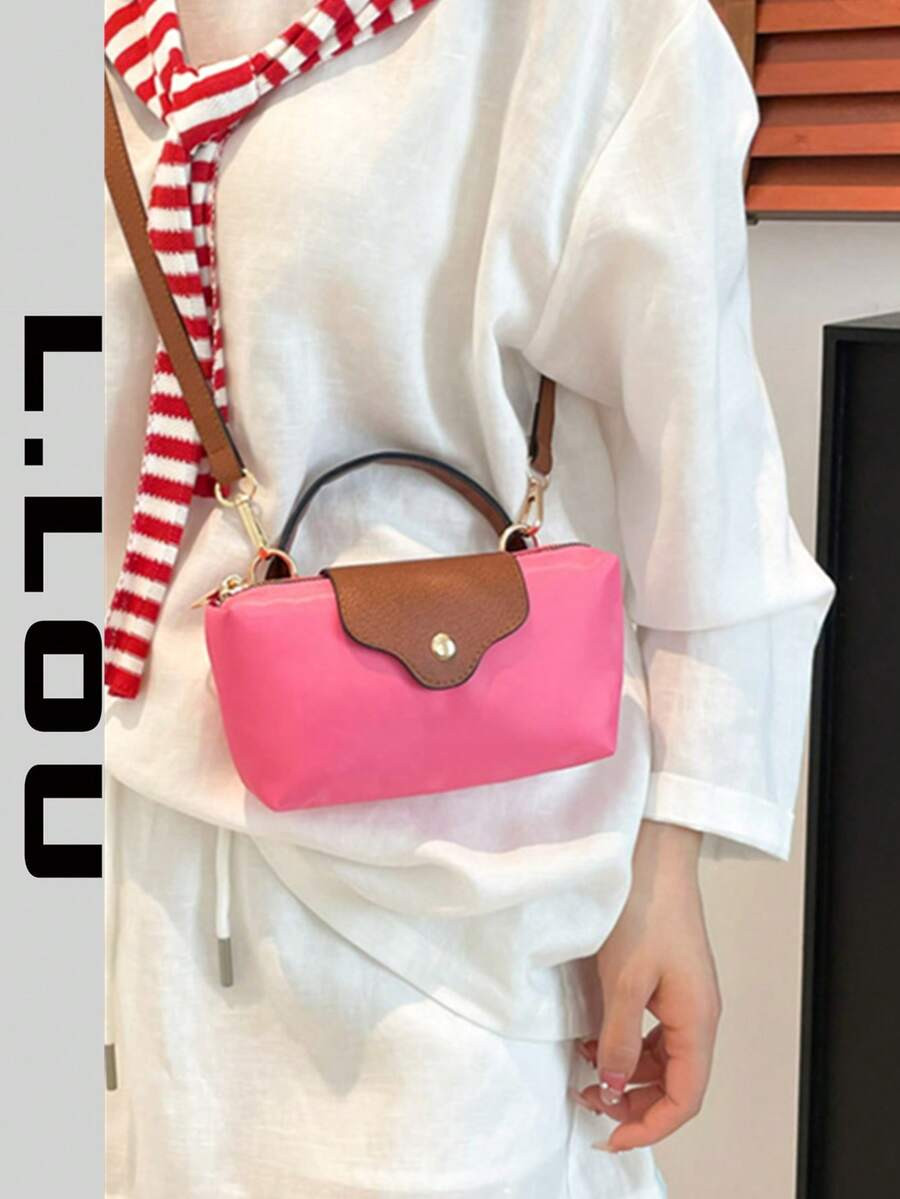 Women's Fabric Nylon Minimalist Crossbody Bag With Magnetic Snap Closure, Casual Cute And Fashion... | SHEIN