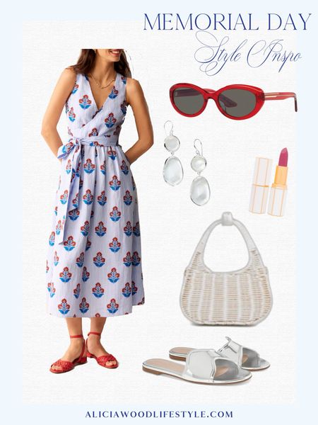 I love this darling outfit for Memorial Day!

Red Khaite x Oliver Peoples sunglasses
Linen wrap midi dress 
White wicker bag
Rick candy drop earrings
Silver metallic slides 
Rose satin hydrating lipstick 



#LTKStyleTip #LTKOver40 #LTKSeasonal