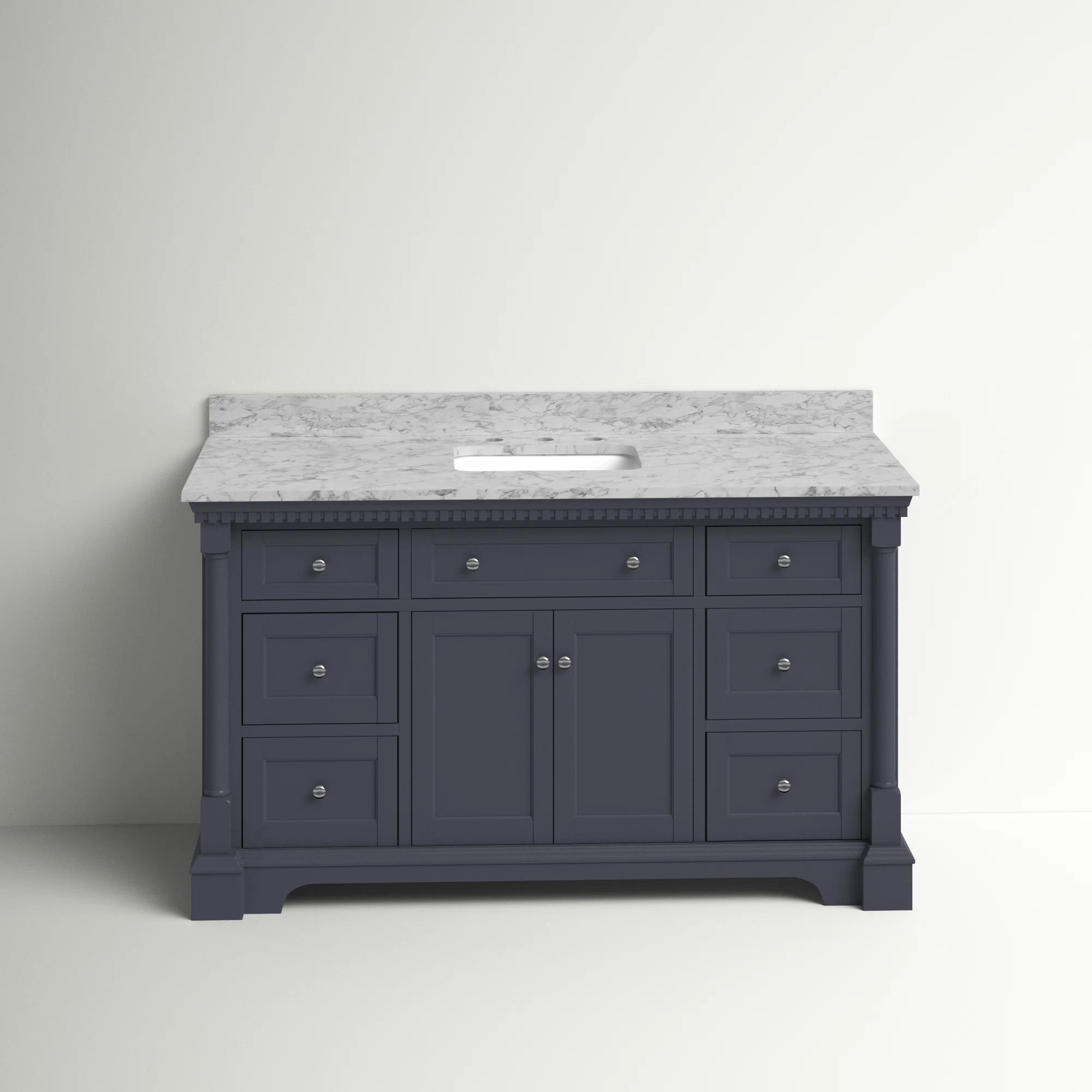 Fossen 60'' Free-standing Single Bathroom Vanity with Authentic Marble Vanity Top | Wayfair North America
