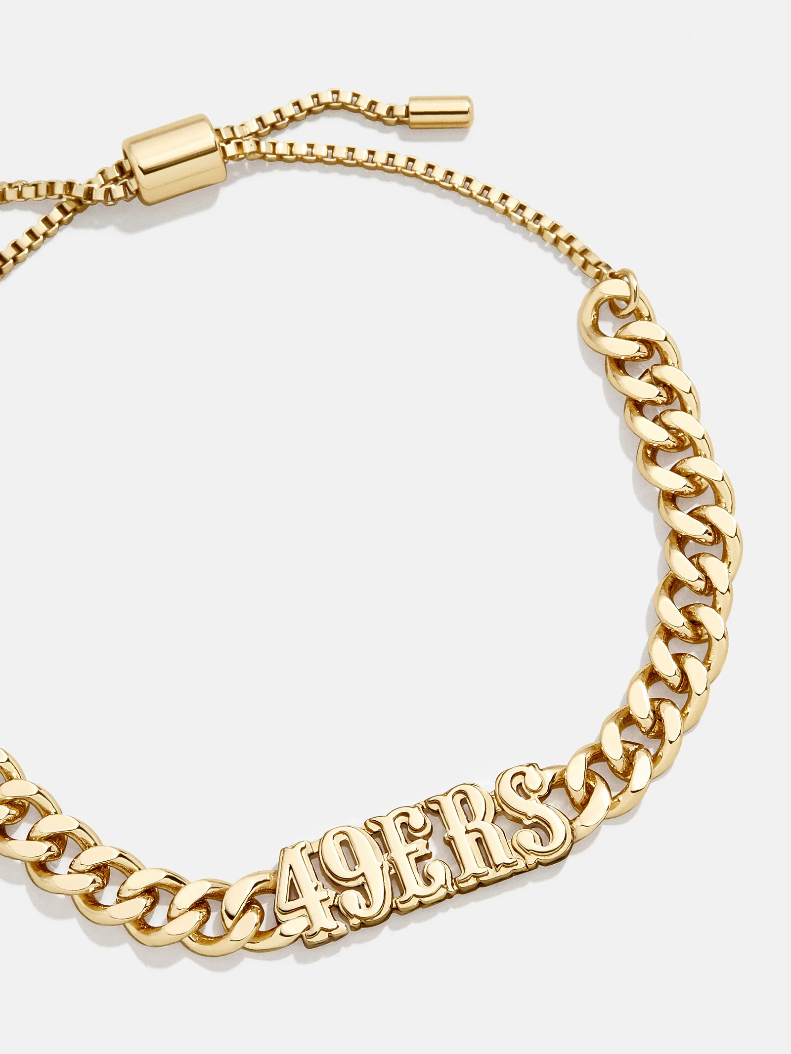 San Francisco 49ers NFL Gold Curb Chain Bracelet - San Francisco 49ers | BaubleBar (US)