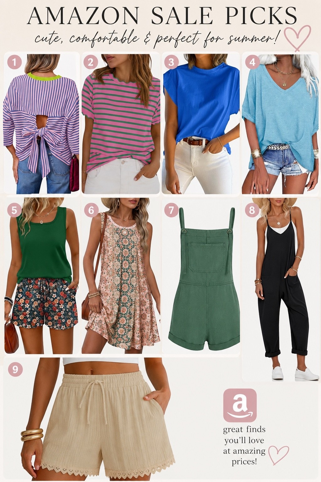 Amazon Summer Sale Fashion Finds Under $30

Summer wardrobe refresh without the boutique price tag ☀️

These are some of my favorite Amazon sale finds right now, from easy everyday tees to comfy rompers, dresses, and lounge sets. Perfect for vacation, errands, summer events, or just staying cool in the heat.

The best part? Most are budget-friendly and highly rated.

#affiliate #AmazonFinds #SummerStyle #FashionFinds #DailyDeals

#LTKSaleAlert #LTKootd #LTKMidsize