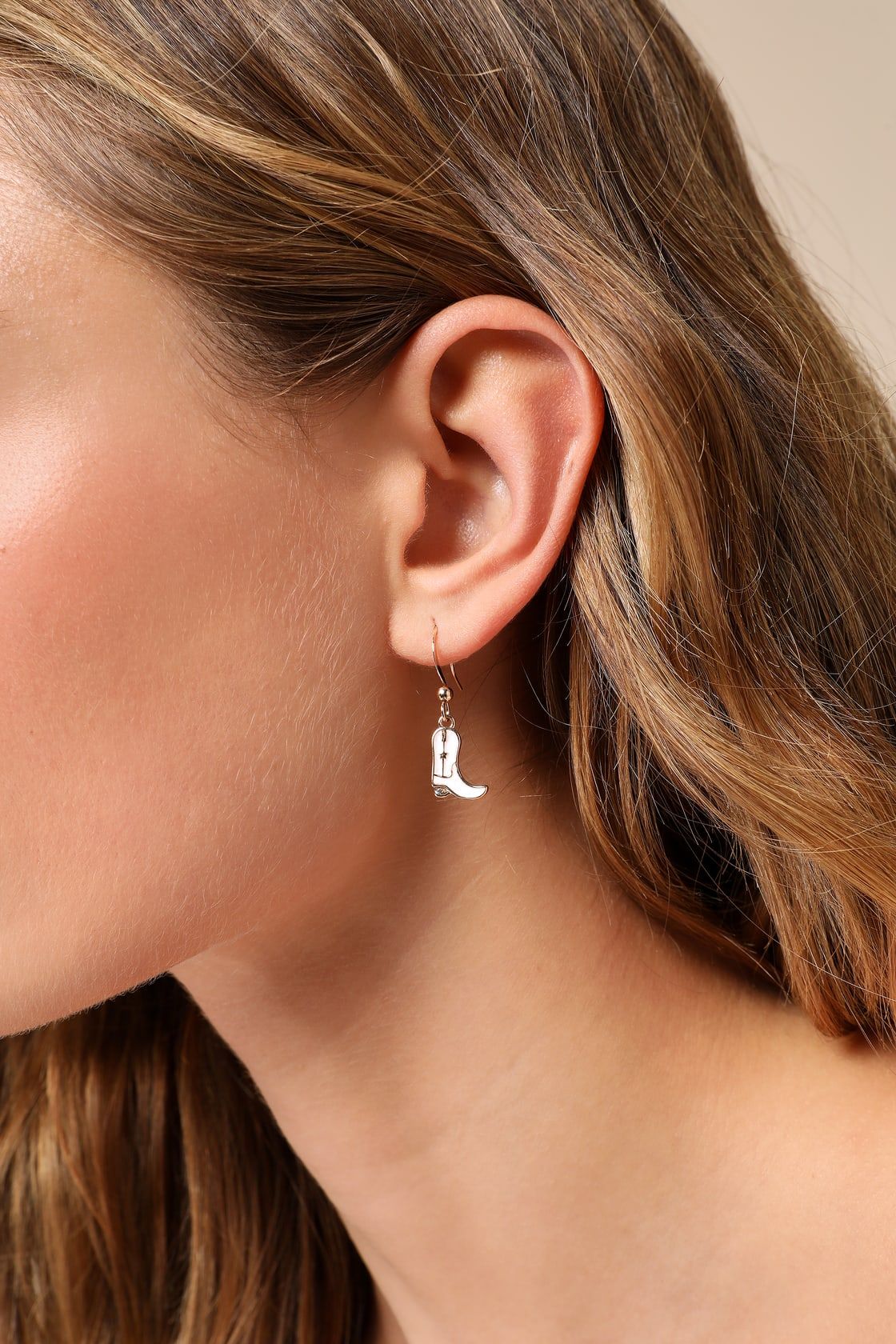 Rodeo Refinement White Cowboy Boot Earrings | Lulus