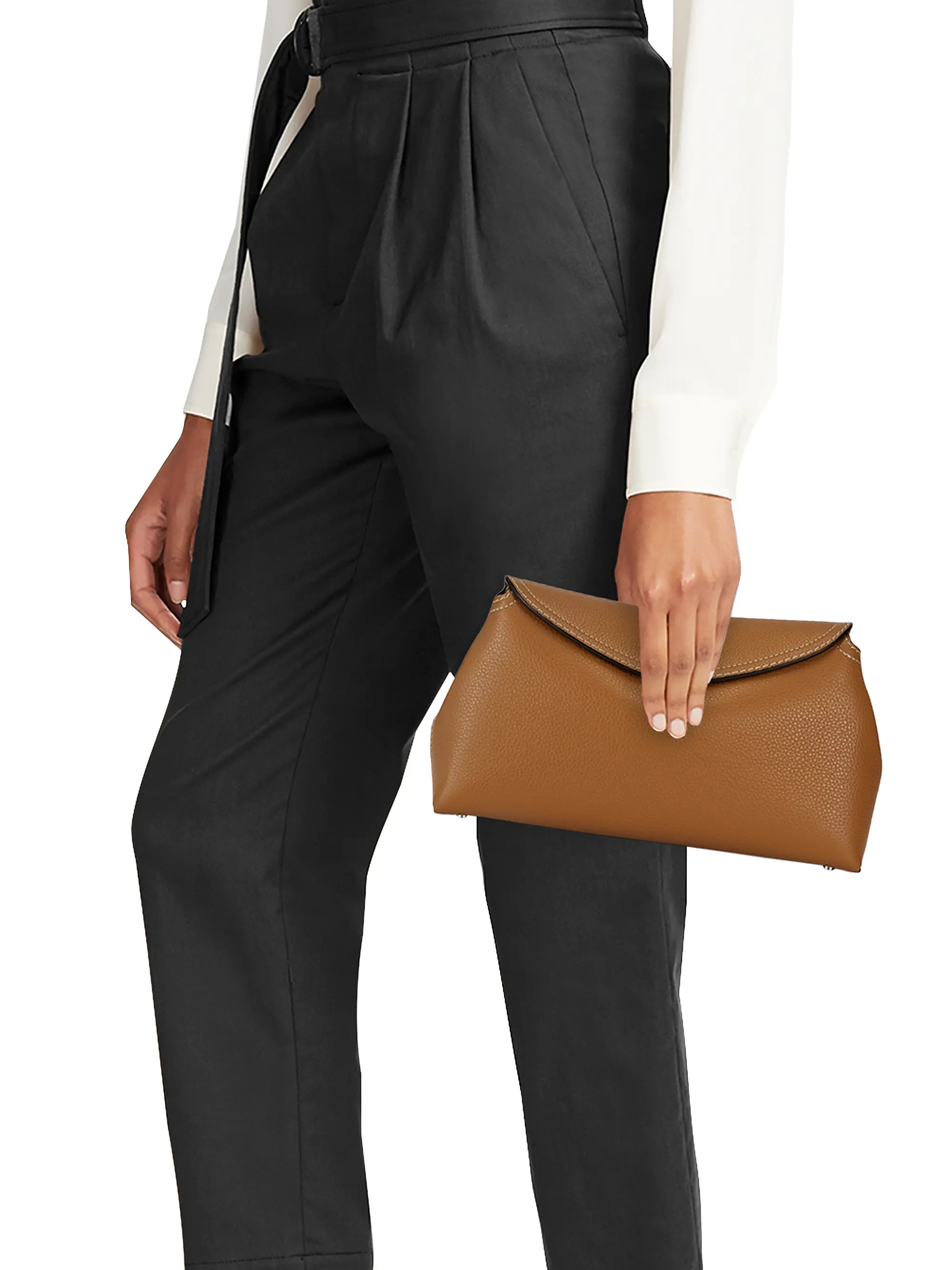 T-Lock Leather Clutch | Saks Fifth Avenue