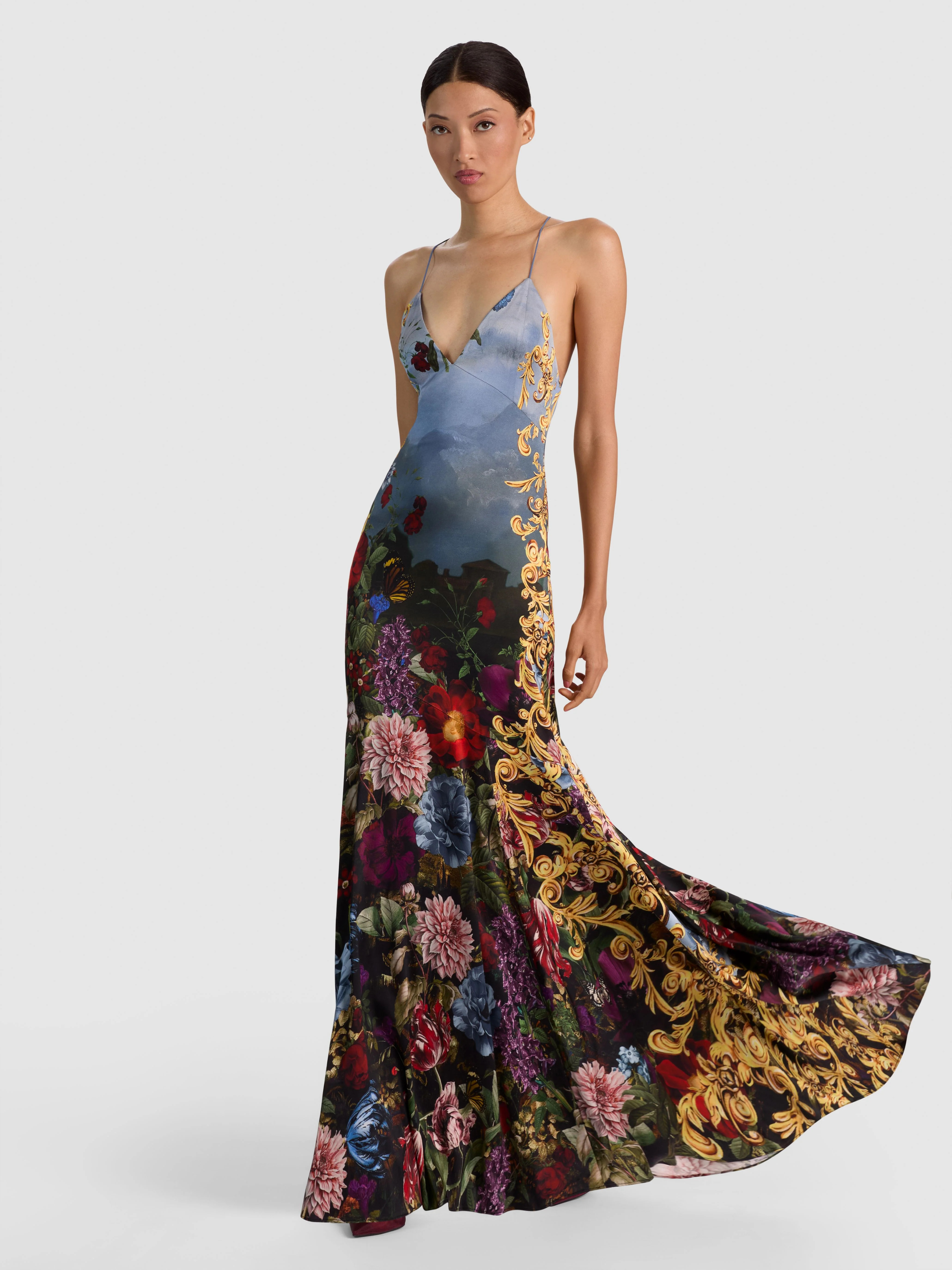 MILTA MERMAID SLIP DRESS in ALPINE DAWN | ALICE + OLIVIA | Alice + Olivia