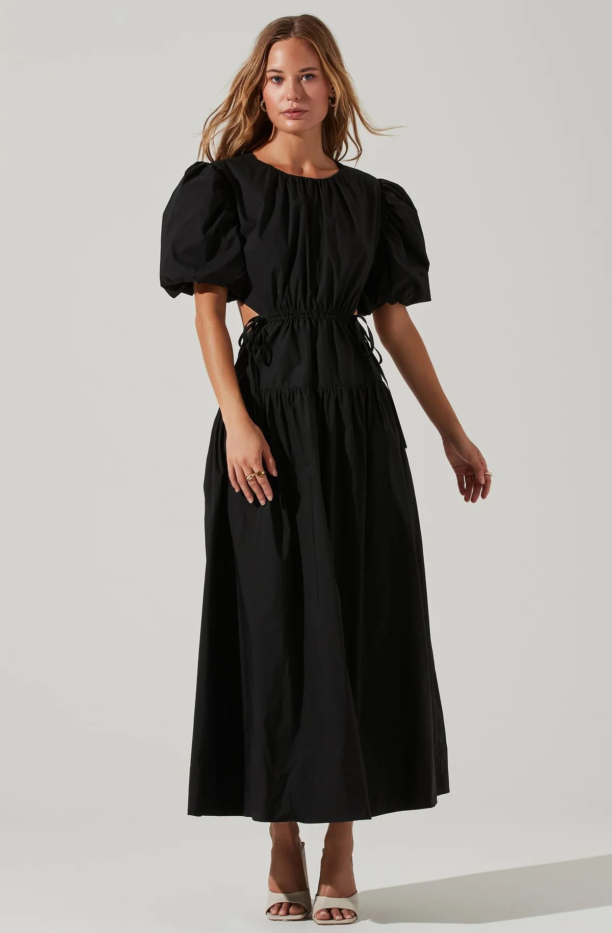Shelby Puff Sleeve Open Back Maxi Dress | ASTR The Label (US)