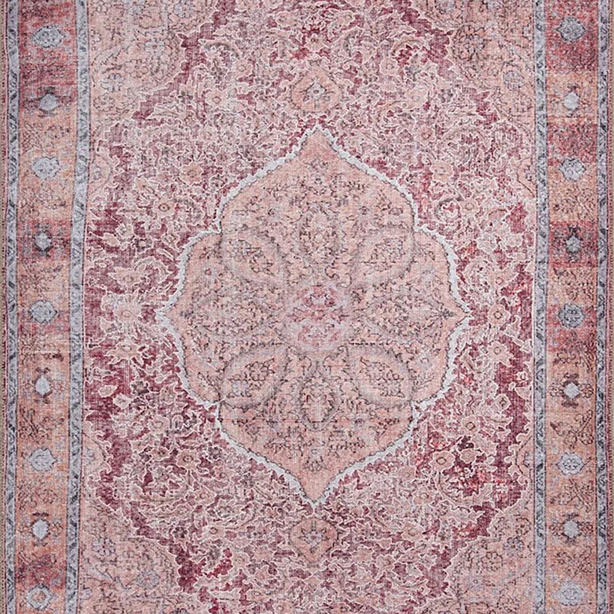 Ella Shabby Chic Oriental Pink Area Rug | Fame Rugs
