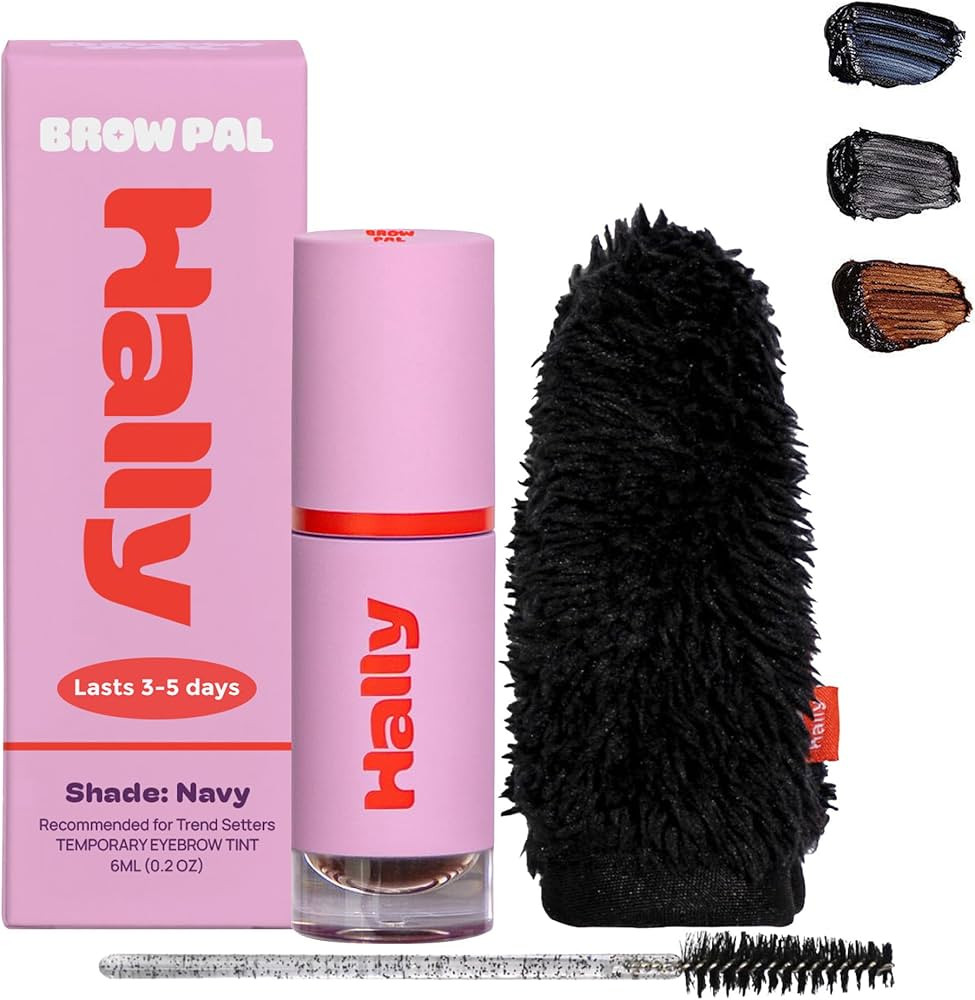 HALLY Brow Pal | Navy | Temporary Eyebrow Tint Kit | Safe, Vegan Formula Easy to Apply at Home I ... | Amazon (US)
