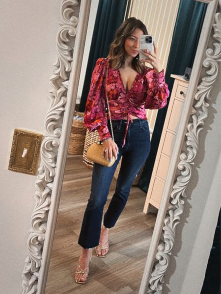 My floral top, cropped flare jeans, and gold lace up heels are all linked! Jeans are a splurge, but the top, clutch, and sandals are all under $50! 

#LTKshoecrush #LTKstyletip #LTKfindsunder50