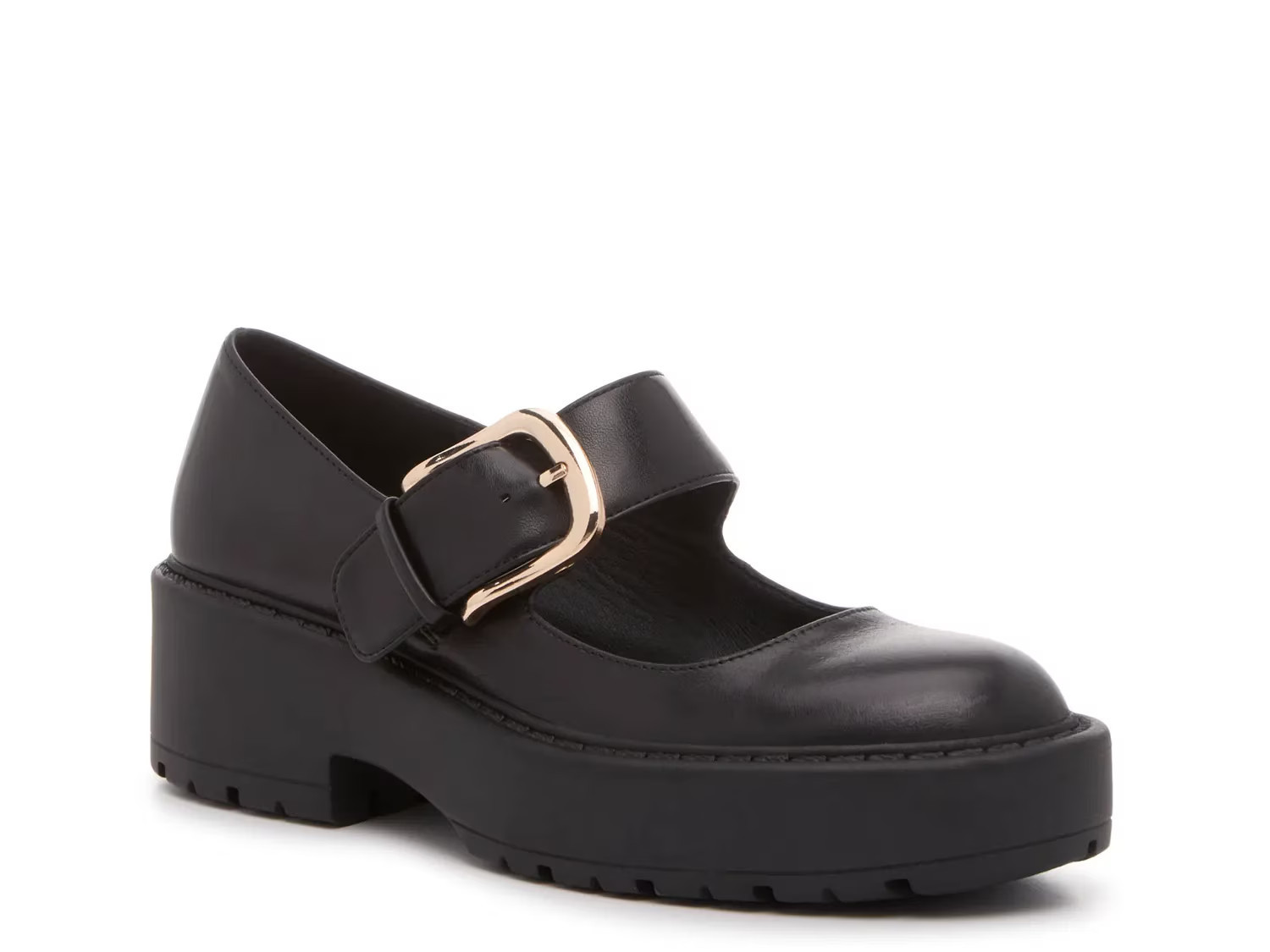 Steve Madden Millee Platform Mary Jane | Women's | Black Leather | Size 9.5 | Loafers | Block | Mary Jane | Platform | DSW