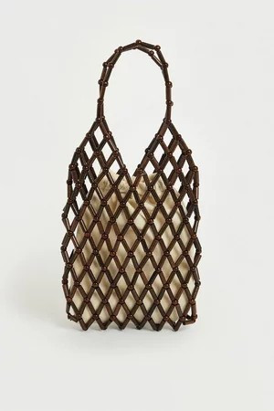 Wooden Detail Small Bag | Warehouse UK & IE
