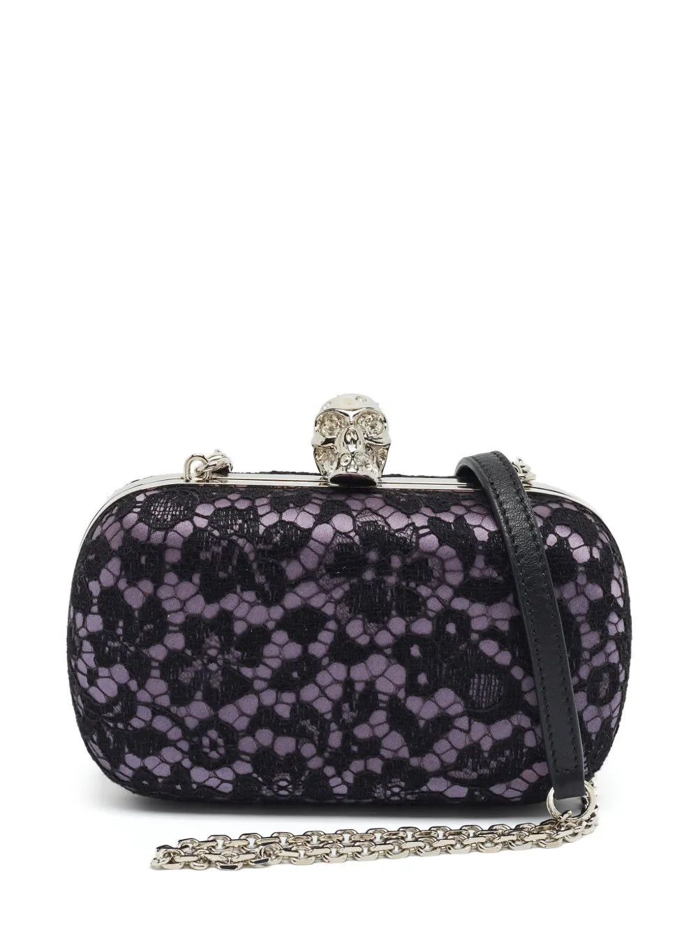 Alexander McQueen Pre-Owned Skull lace clutch bag - Black | Farfetch Global