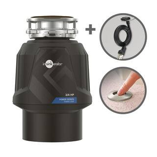 Power .75HP, 3/4 HP Garbage Disposal with EZ Connect Power Cord and Dual Outlet Switch in Satin Nickel | The Home Depot