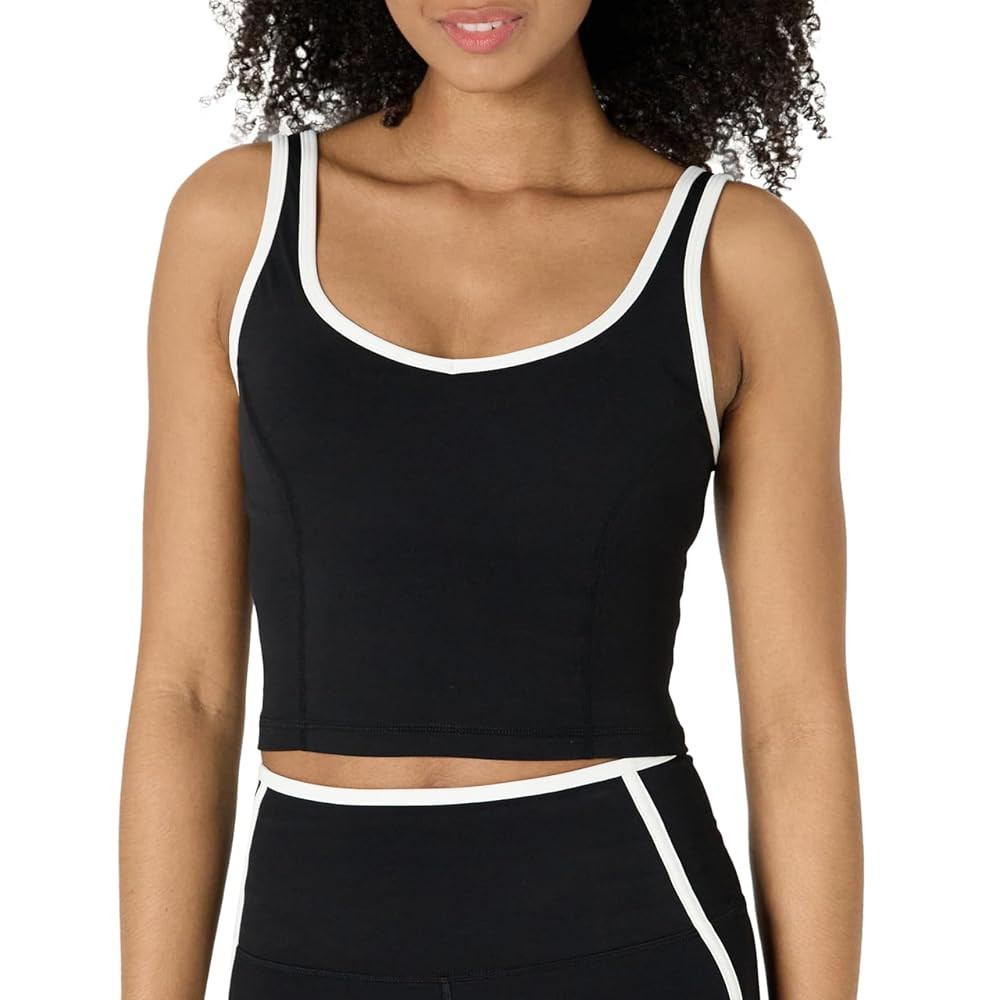 Amazon Essentials Women's Active FormFlex Buttery Soft Light Support Crop Tank with Bra and Contr... | Amazon (US)