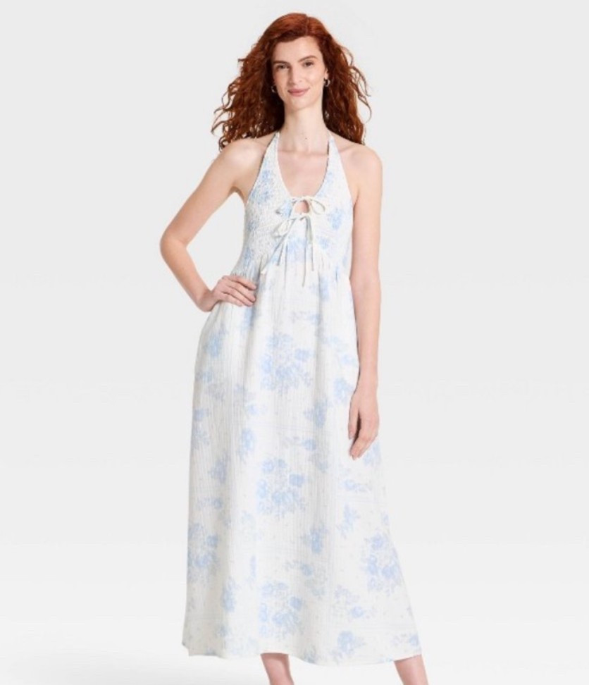 Halter dress with the prettiest blue print!

#LTKgrwm #LTKootd #LTKMothersDay