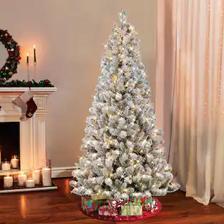 6.5ft. Pre-Lit Flocked Virginia Pine Artificial Christmas Tree, Clear Lights | Michaels | Michaels Stores