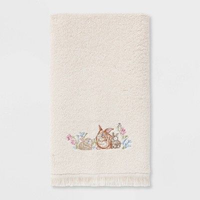 Bunny Embroidered Easter Hand Towel White - Threshold™ | Target