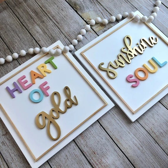3D Rainbow Heart of Gold Sunshine Soul Wood Signs  Rainbow | Etsy | Etsy (US)