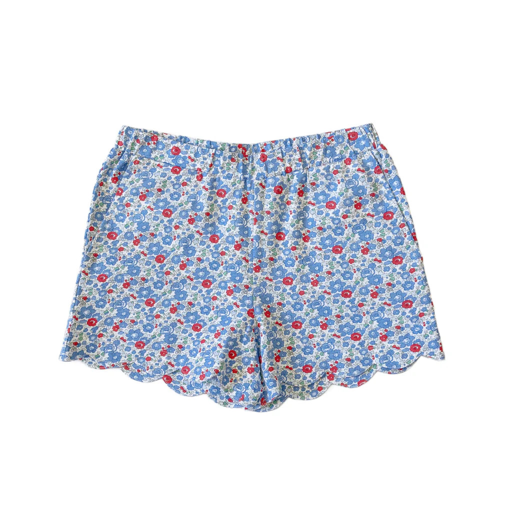 Scallop Girls Shorts - Patriotic Blooms (Pre-order) | Eyelet & Ivy