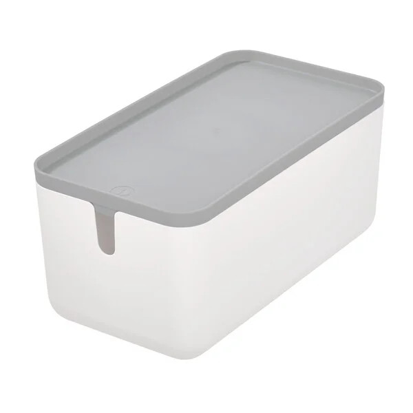 iDesign Cade Lidded Storage Bin, White/Gray | Walmart (US)
