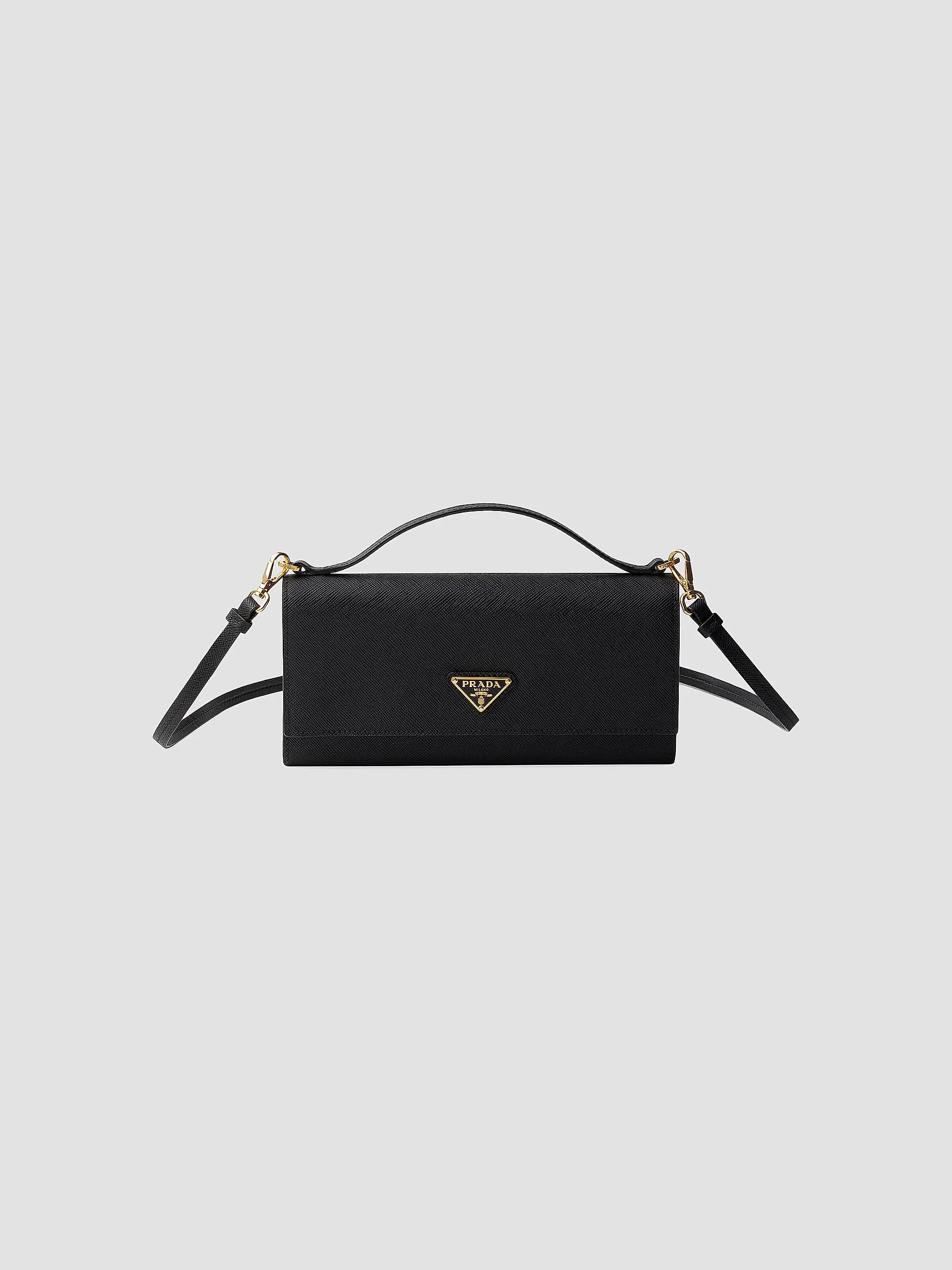 Prada Saffiano Leather Wallet with Shoulder Strap | Saks Fifth Avenue | Saks Fifth Avenue