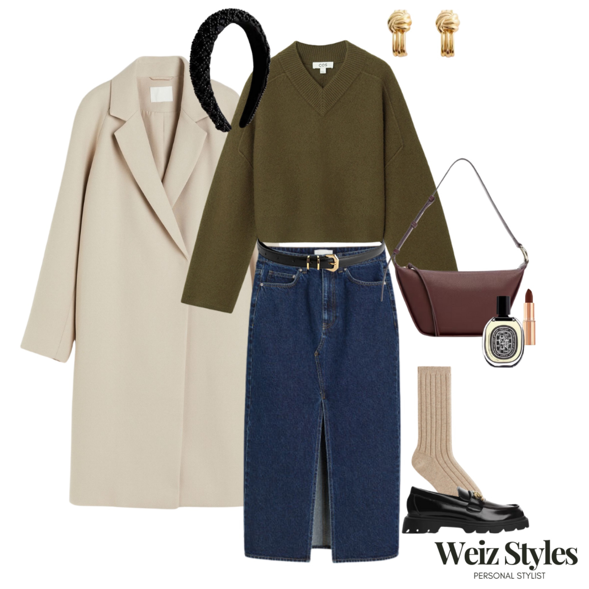 AYW Magazine - Denim Skirt Styling - Look 1 💖 

Get in touch for all your personal styling requests hello@weizstyles.com 💌

Denim skirt, midi, winter styling, personal styling, personal stylist, Weiz styles, London, online styling, online shop, shopping, how to wear, ways to wear, how to style, H&M, skirt, knit, knitted, jumper, v neck, cos, green, belt, high street, Arket, headband, Alice band, black, coat, tailored, handbag, mango, perfume, lipstick, John Lewis, gold earrings, loafers, socks, rib, classy, chic, elegant, effortless, feminine, casual, everyday, coffee, date, loafers, chunky, stylist, let me style you 

#LTKSeasonal #LTKstyletip #LTKeurope