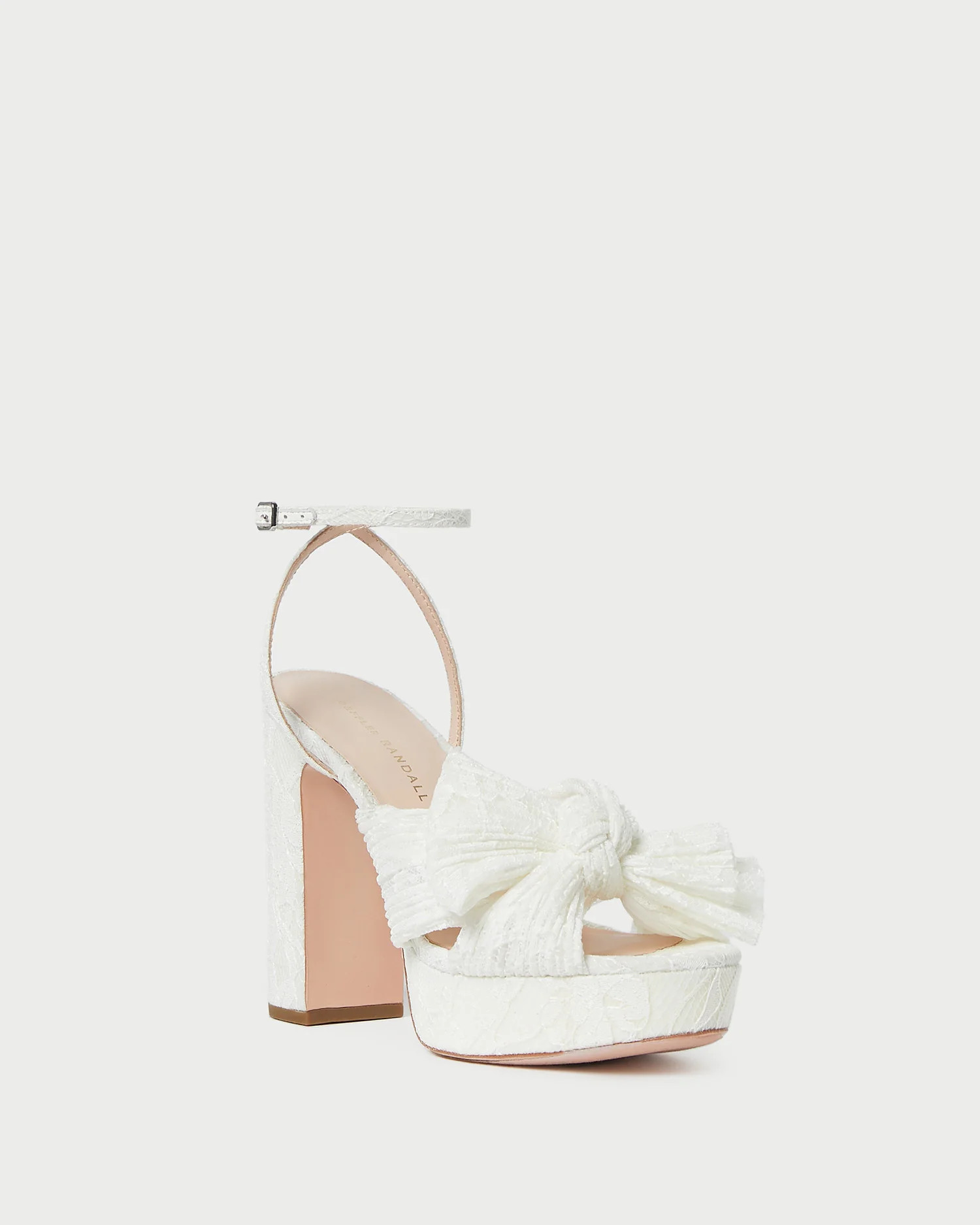 Natalia White Lace Bow Heel | Loeffler Randall