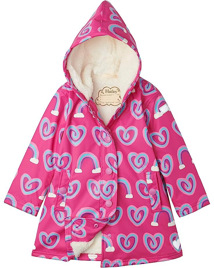 Hatley Kids Twisty Rainbow Hearts Sherpa Lined Splash Jacket (Toddler/Little Kids/Big Kids)Hatley... | Zappos